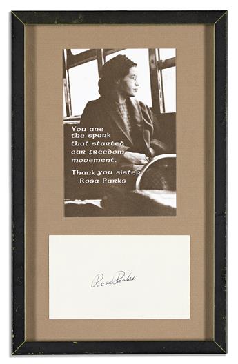 Parks, Rosa (1913-2005) Signed Card.